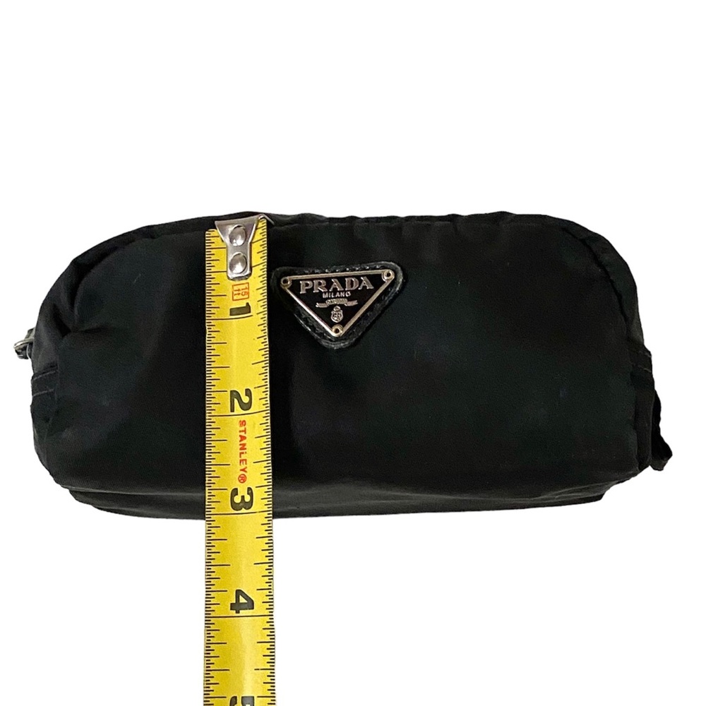AUTHENTIC VINTAGE PRADA VELA TESSUTO NYLON SMALL ZIP COSMETIC BAG/POUCH, BLACK - Picture 15 of 16